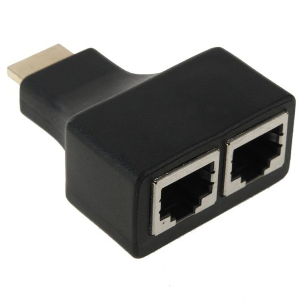 30m HDMI to Dual Port RJ45 Network Cable Extender Over by Cat 5e / 6 3D HDTV Up - Image 3