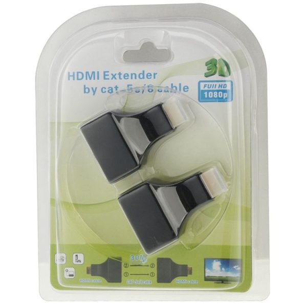 30m HDMI to Dual Port RJ45 Network Cable Extender Over by Cat 5e / 6 3D HDTV Up - Image 5