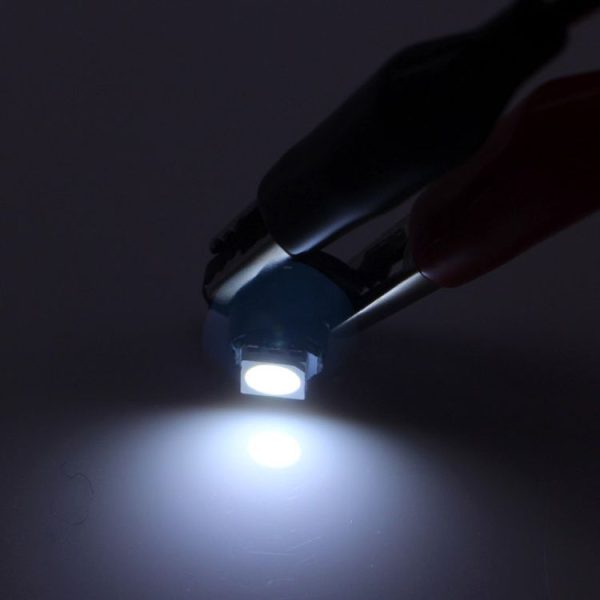 2 PCS T4.7 White Light 0.2W 12LM 1 LED SMD 5050 LED Instrument Light Bulb Dashboard Light for Vehicles, DC 12V (Black) - Image 4