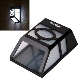 Outdoor High Power 0.2W Solar Lantern Light, 2 LED Fence Lamp Solar Wall Mounted Light