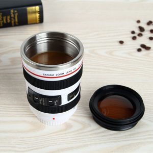 400ML Camera Lens Cup Mug Caniam EF 24-105mm F4 Filter Cup for Coffee Milk Water as Gift (White)