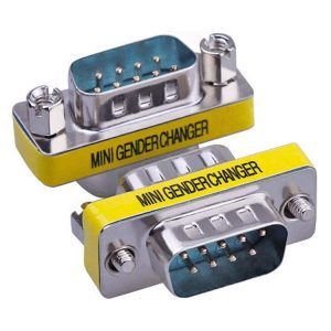 Serial RS232 DB9 9 Pin Male to Male Adapter Converter (White)