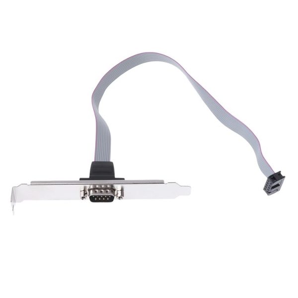 DB9 9pin Com Port host case Cable / RS232 port plate cable, Length: 36cm (Grey)