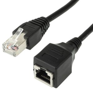 RJ45 Female to Male Cat Network Extension Cable, Length: 1.5m (Black)