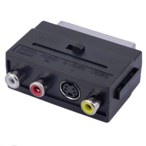 RGB Scart Male to S Video and 3 RCA Audio Adaptor (Black)