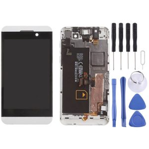 LCD Screen and Digitizer Full Assembly with Frame for BlackBerry Z10 4G (White)