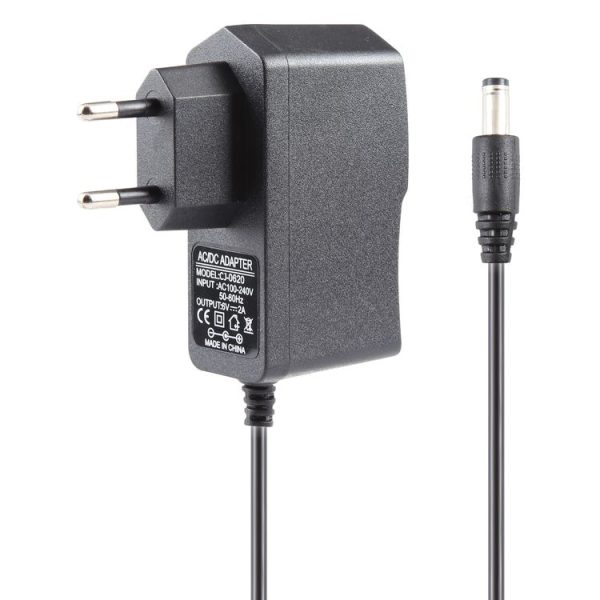 EU Plug AC 100-240V to DC 6V 2A Power Adapter, Tips: 5.5 x 2.1mm, Cable Length: 1.1m (Black)