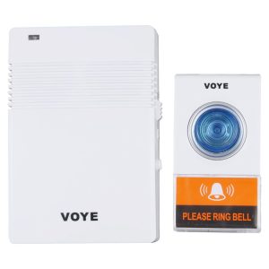 VOYE V005A Wireless Remote Doorbell with 38 Polyphony Sounds (White)