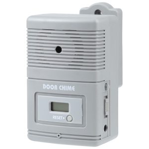 JX-371E Light Sensitive and Motion Activated Visitor Door Chime with 0.7 inch LCD Counter (Grey)