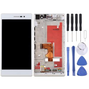 OEM LCD Screen For Huawei Ascend P7 Digitizer Full Assembly with Frame (White)