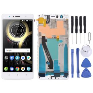 OEM LCD Screen for Lenovo K8 Plus Digitizer Full Assembly with Frame (White)