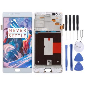 OnePlus 3 / 3T A3000 A3010 TFT Material LCD Screen and Digitizer Full Assembly with Frame (White)