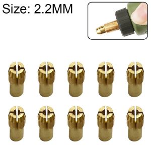 10 PCS Three-claw Copper Clamp Nut for Electric Mill Fittings, Bore diameter: 2.2mm