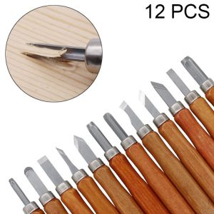 12 in 1 Wood Carving Chisels Knife Basic Woodcut Working Handmade Rubber Stamps Hand Tools