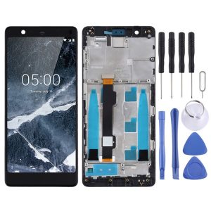 TFT LCD Screen for Nokia 5.1 TA-1061 TA-1075 TA-1076 TA-1088 TA-1081 Digitizer Full Assembly with Frame (Black)