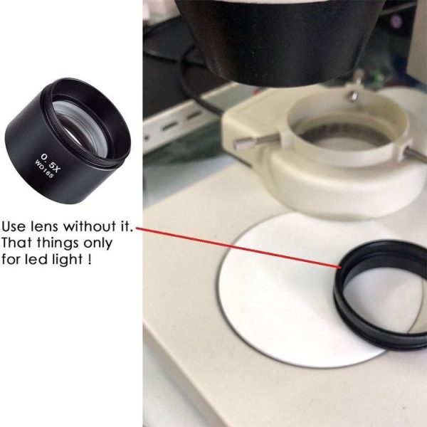 Stereo Microscopes Auxiliary Objective Lens Barlow Lens Magnifier 0.5X WD165 - Image 8