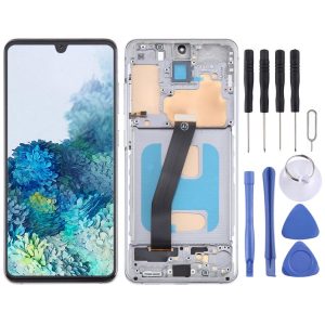 TFT LCD Screen For Samsung Galaxy S20 SM-G980 Digitizer Full Assembly with Frame, Not Supporting Fingerprint Identification (Grey)