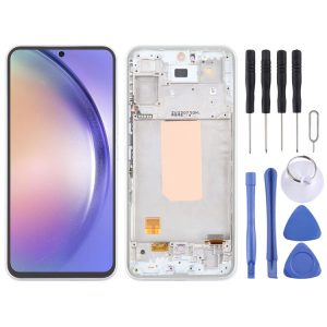 Samsung Galaxy A54 5G SM-A546 6.43 inch OLED LCD Screen Digitizer Full Assembly with Frame (White)