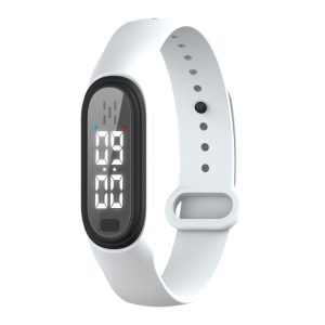 Q2 Outdoor Ultrasonic Electronic Mosquito Repellent Bracelet, Support Three-gear Mode & Time Display (White)