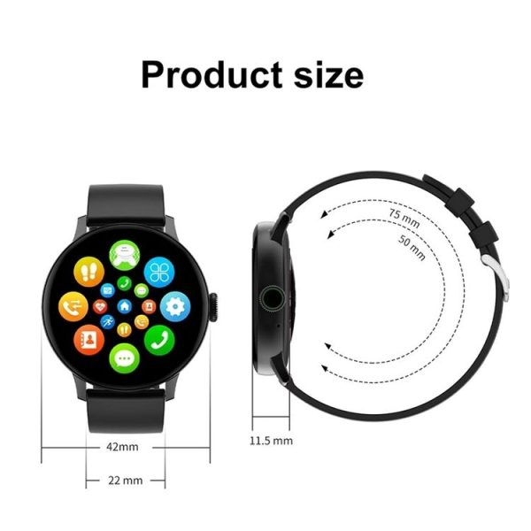 DT2 1.19 inch Color Screen Smart Watch, IP68 Waterproof, Silicone Watchband, Support Bluetooth Call / Heart Rate Monitoring / Blood Pressure Monitoring / Blood Oxygen Monitoring / Predict Menstrual Cycle Intelligently (Black) - Image 7