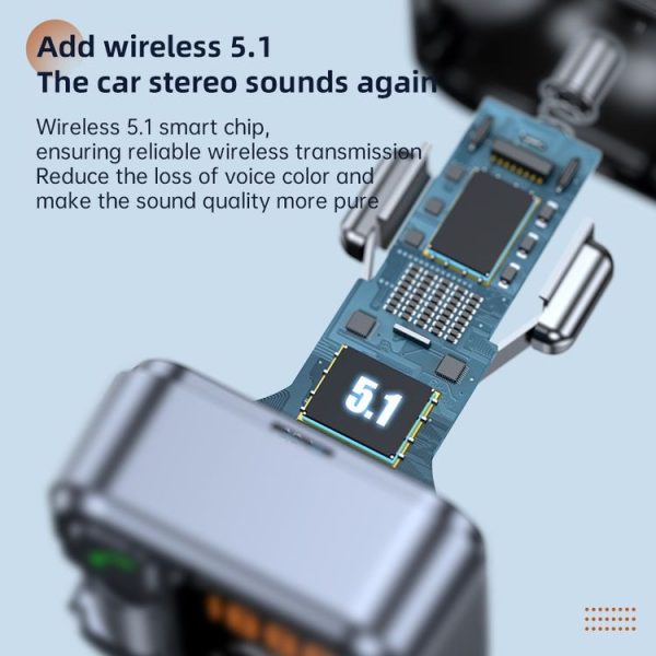T16 MP3 Player Fast Charger Wireless Bluetooth 5.1 FM Transmitter Hands Free Car Kit - Image 4