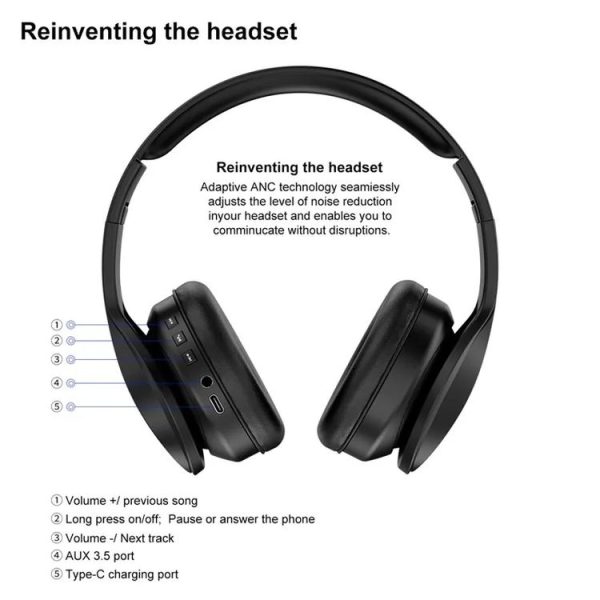 OY712 For Computer Mobile Phone Headset Bass Gaming Noise Cancelling Bluetooth Wireless Headphone - Image 4