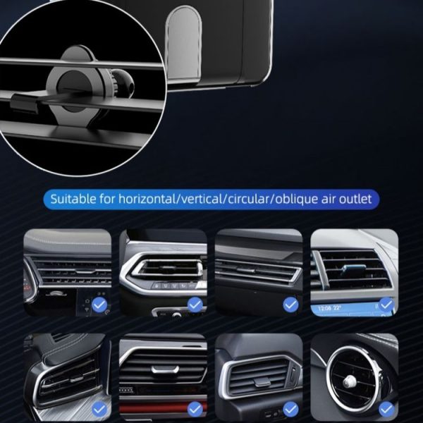 C1 Car Wireless 66W Fast Charger Phone Holder Infrared Sensor Punk Style (Black) - Image 9