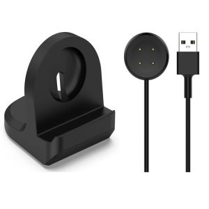 Google Pixel Watch 3 41 / 45mm Smart Watch Silicone Charging Holder with Charging Cable (Black)