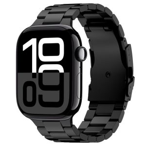 Apple Watch Series 10 46mm Three Beads Titanium Alloy Metal Watch Band (Black)