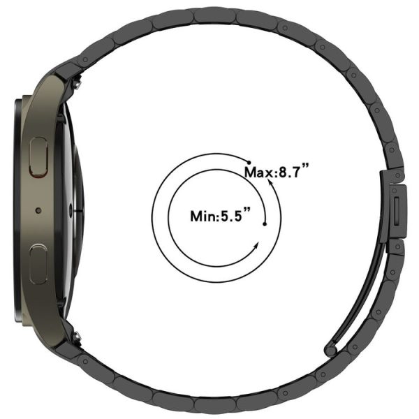 Samsung Galaxy Watch FE 40mm Three Beads Button Quick Release Metal Watch Band (Black) - Image 8