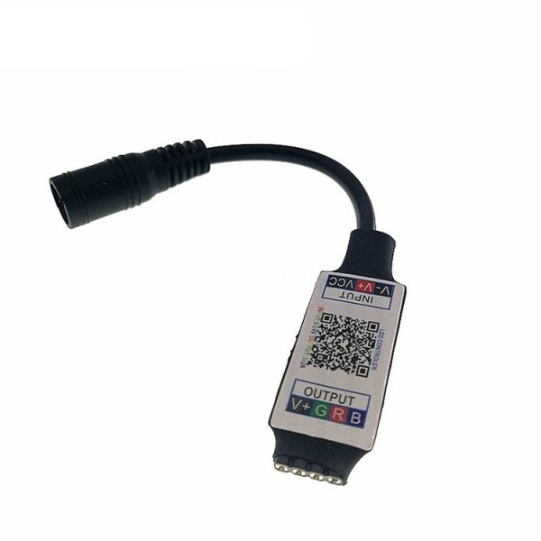 Mini RGB Bluetooth Controller Light Strip Controller For RGB LED Strip DC5V 12V 24V (Black)
