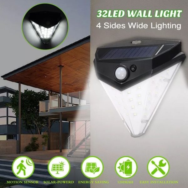 3W 32 LED Solar Power Light Motion Sensor Security Garden Outdoor Garden Lamp - Image 11
