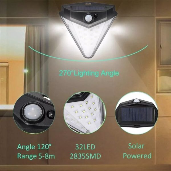 3W 32 LED Solar Power Light Motion Sensor Security Garden Outdoor Garden Lamp - Image 8
