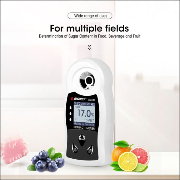 SNDWAY SW-593 Digital Refractometer Sugar Brix Meter Rechargeable Wine Beer Alcohol Drink Fruit Sugar Concentration Meter - Image 5