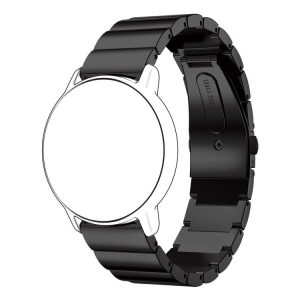 22mm For Huawei Watch GT2e GT2 46mm A Flat Buckle Stainless Steel Watch Band (Black)