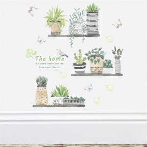 3D Garden Plant Flower Butterfly Wall Stickers Nursery Living Room Bedroom Home Decor