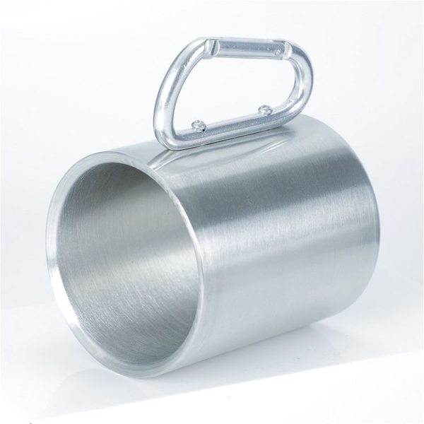 Stainless Steel Double Walled Water Mugs Coffee Cup with Carabiner Handle, Random Color Delivery - Image 2