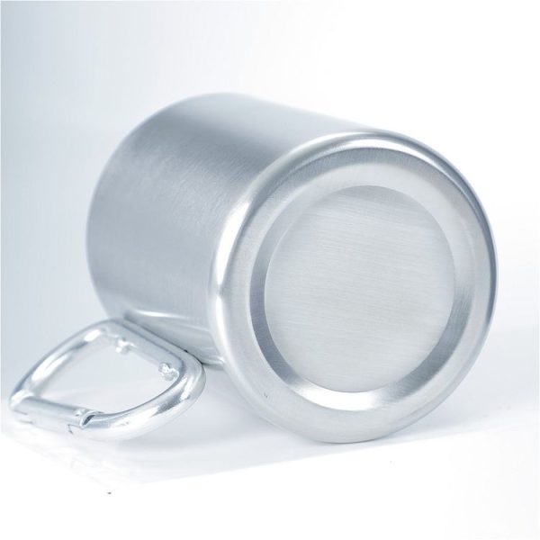 Stainless Steel Double Walled Water Mugs Coffee Cup with Carabiner Handle, Random Color Delivery - Image 3