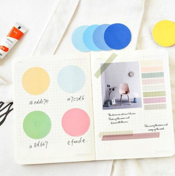 2 PCS Color Aesthetics Stickers Colour Circular Stickers Hand Account Photo Album DIY Decorative Seal Stickers - Image 2