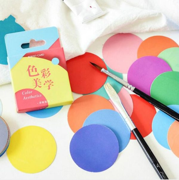 2 PCS Color Aesthetics Stickers Colour Circular Stickers Hand Account Photo Album DIY Decorative Seal Stickers - Image 4