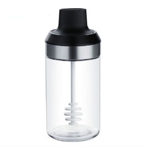 Kitchenware Seasoning Jar Spoon Cover Integrated Sealing Moisture-proof Cruet, Color: Lead-free Glass Honey Stick