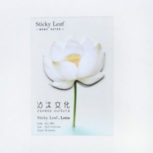 3 PCS Small Fresh Flowers and Leaves Series of Post-It Notes Romantic Lotus Notes White 1 Lotus