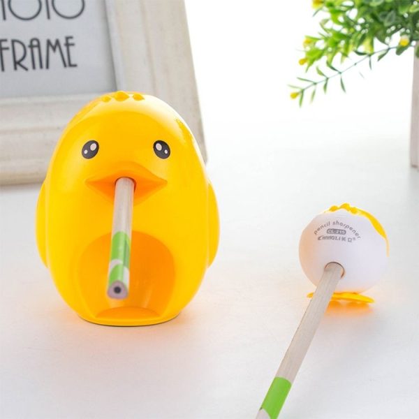 2 in 1 Cute Chick Pencil Sharpener Hand Stationery Sharpeners Tool, Random Color Delivery