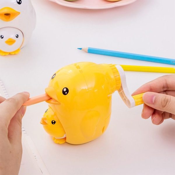 2 in 1 Cute Chick Pencil Sharpener Hand Stationery Sharpeners Tool, Random Color Delivery - Image 3