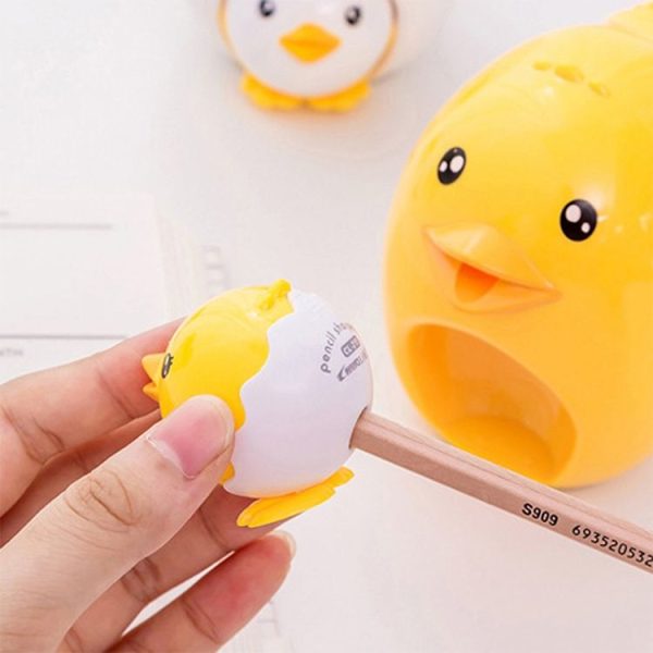 2 in 1 Cute Chick Pencil Sharpener Hand Stationery Sharpeners Tool, Random Color Delivery - Image 4