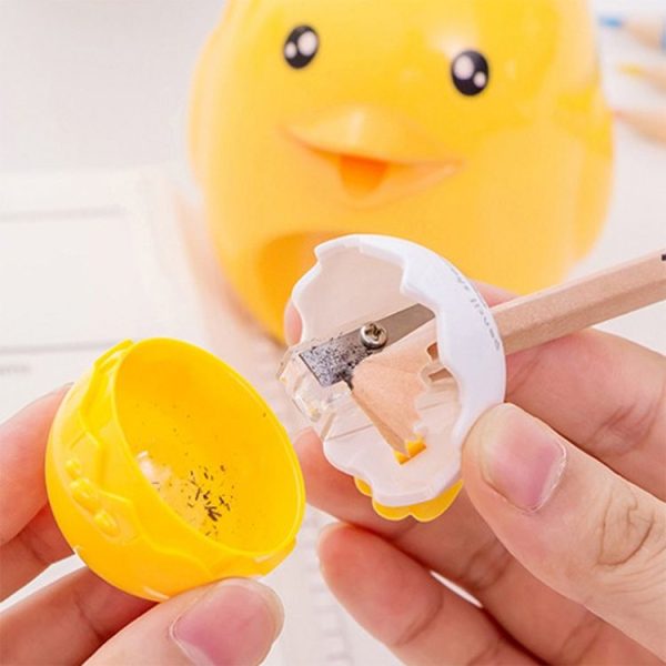 2 in 1 Cute Chick Pencil Sharpener Hand Stationery Sharpeners Tool, Random Color Delivery - Image 6