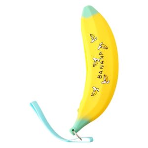 Creative Banana Pencil Case Cute Silicone Storage Bags Stationery Office School Supplies (Yellow)