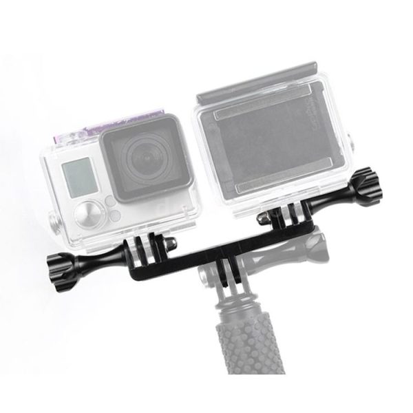 Double Bracket with Screw Mount Adapter for GoPro Hero11 Black / HERO10 Black / 9 Black / 8 Black / 7 / 6 / 5 / 5 Session / 4 Session / 4 / 3+ / 3 / 2 / 1, DJI Osmo Action and Other Action Cameras - Image 6