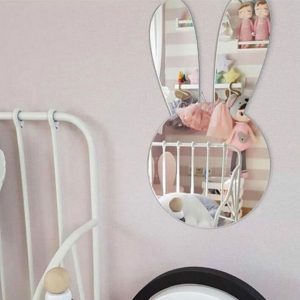 Creative Home Baby Room Children Room Cartoon Acrylic Mirror Pendant Decoration, Style: Rabbit (20x37x0.3 cm)