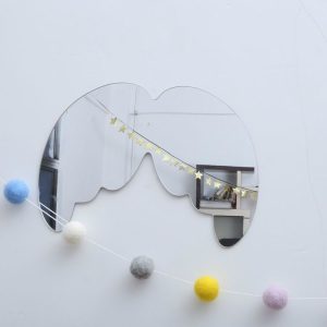 Creative Home Baby Room Children Room Cartoon Acrylic Mirror Pendant Decoration, Style: Little Angel (30x21x0.3 cm)